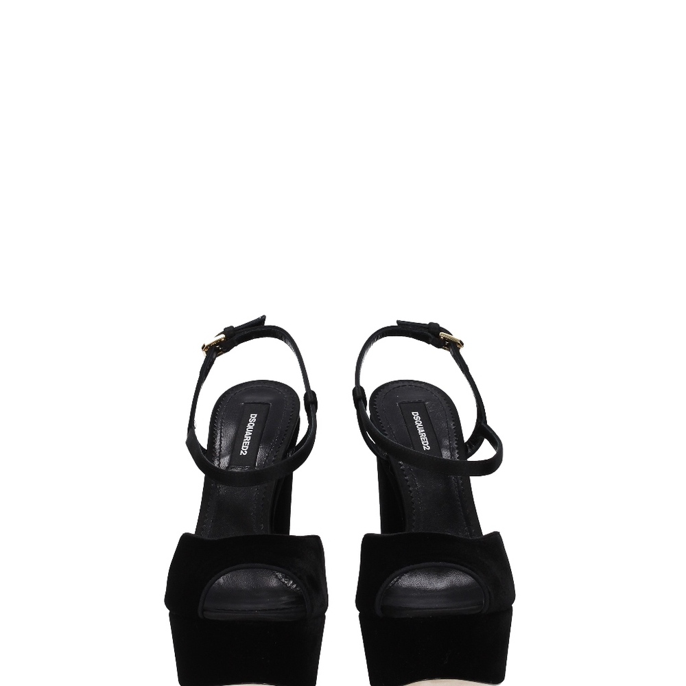Dsquared2 Black Suede Platform Ziggy Sandals 10.5